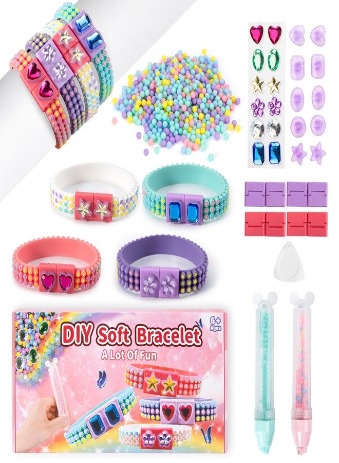 DOLIVE Diamond Bracelet Making Kit, 4 PCS DIY Multicolor Gems Friendship Bracelet with 2 Jewelry Making Pens, Art Carfts Toys for Kids 5 6 7 8 9 10 11 12+ - Image 1